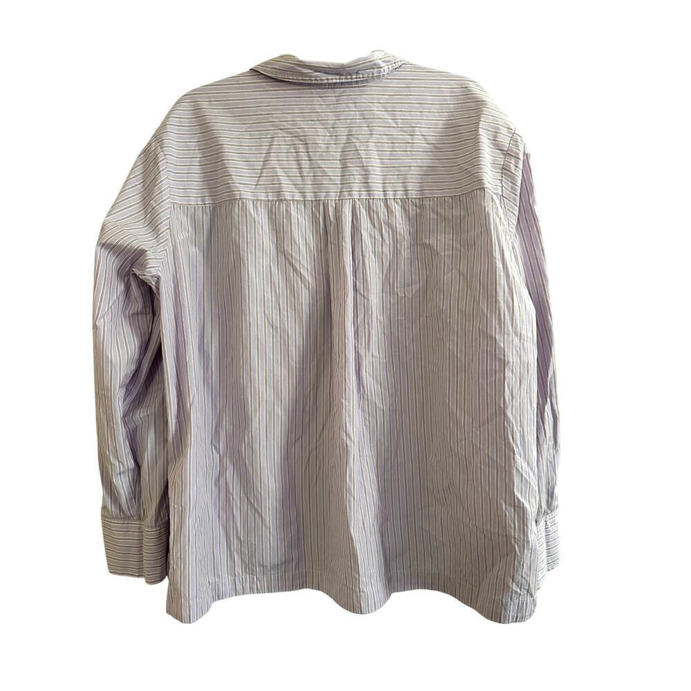 JOHNNY WAS Giani Relaxed Pocket Striped Button Down Shirt Lilac - Sz Large - Picture 5 of 7